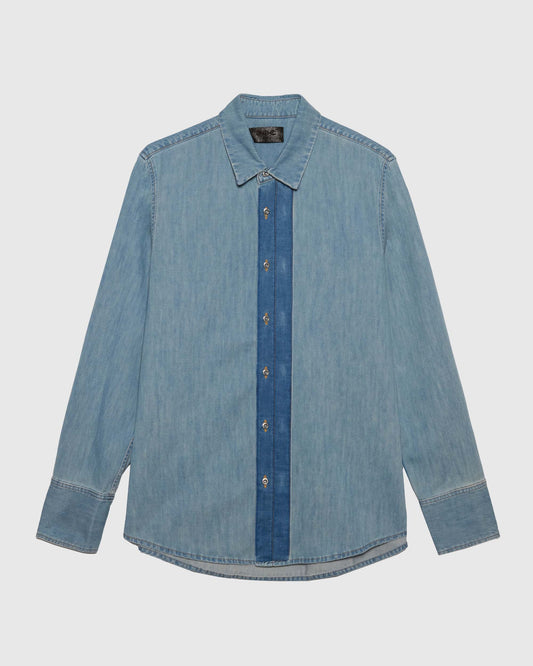 424 REGULAR SHIRT CHAMBRAY BLEACHED IN BLUE