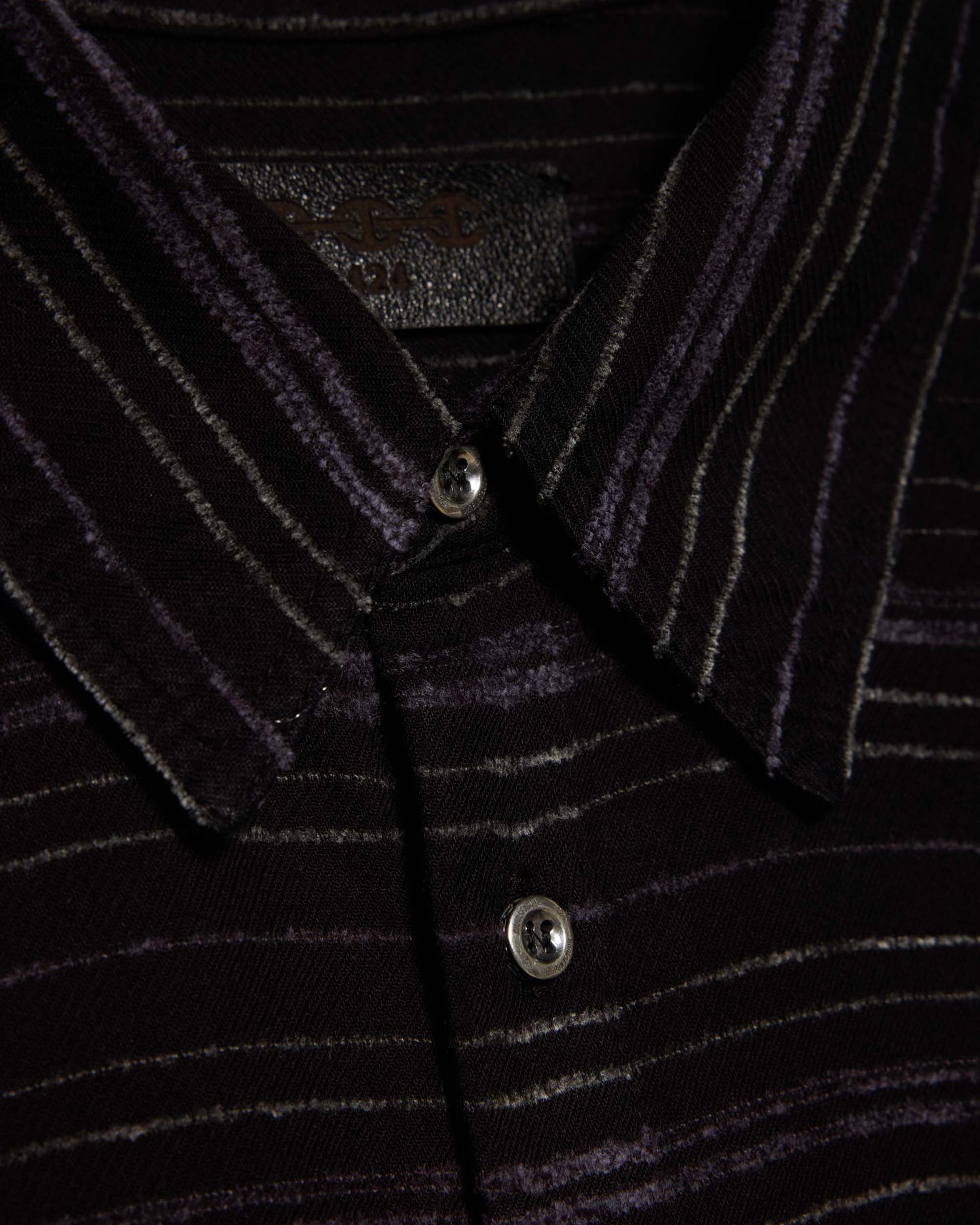 CROPPED SHIRT EMBROIDERED FLANNEL IN BLACK