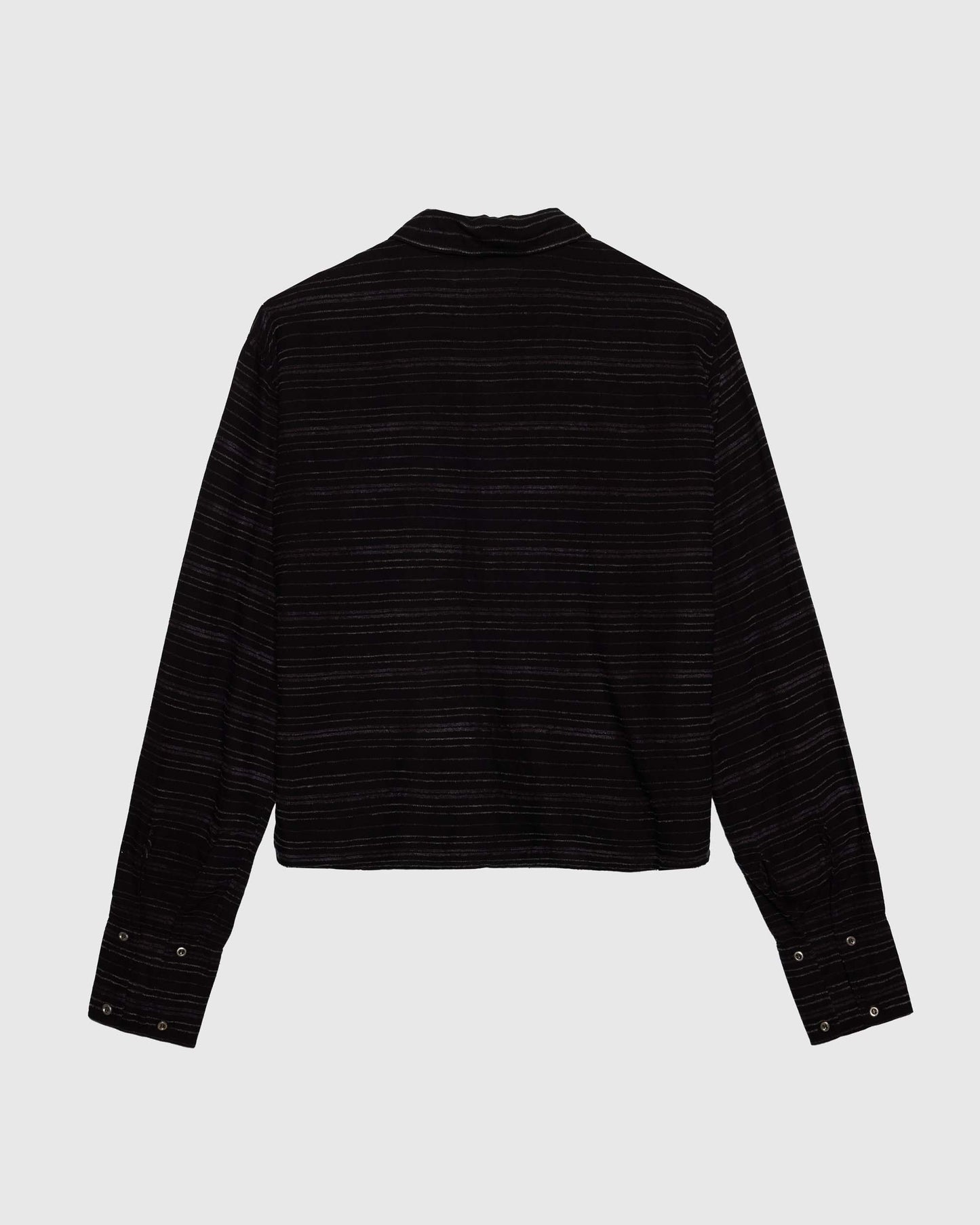 CROPPED SHIRT EMBROIDERED FLANNEL IN BLACK