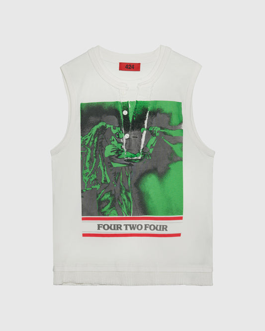 BOB MARLEY GREEN GRAPHIC TEE IN SALT WHITE