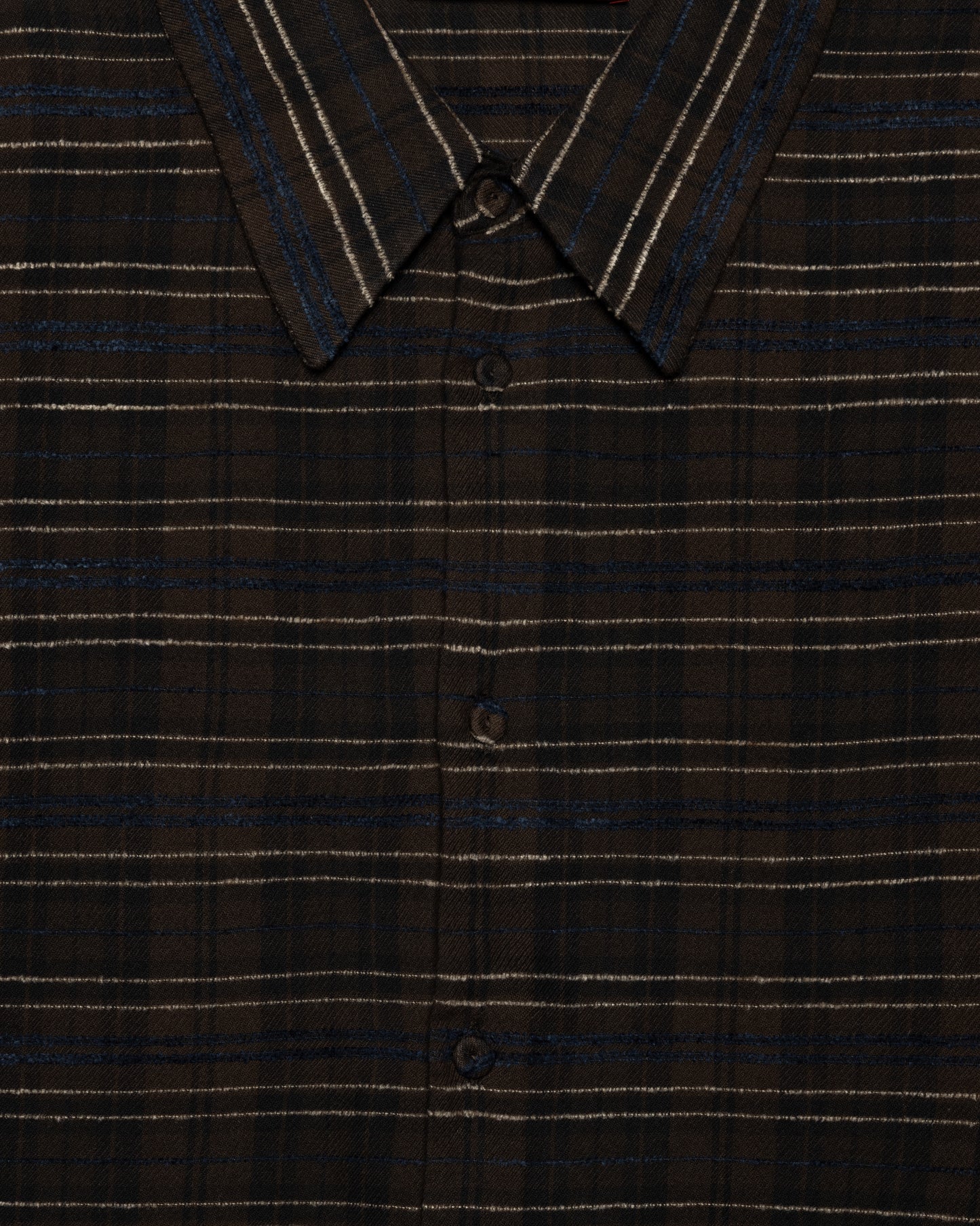 CROPPED SHIRT WITH SHOULDER PAD IN BROWN