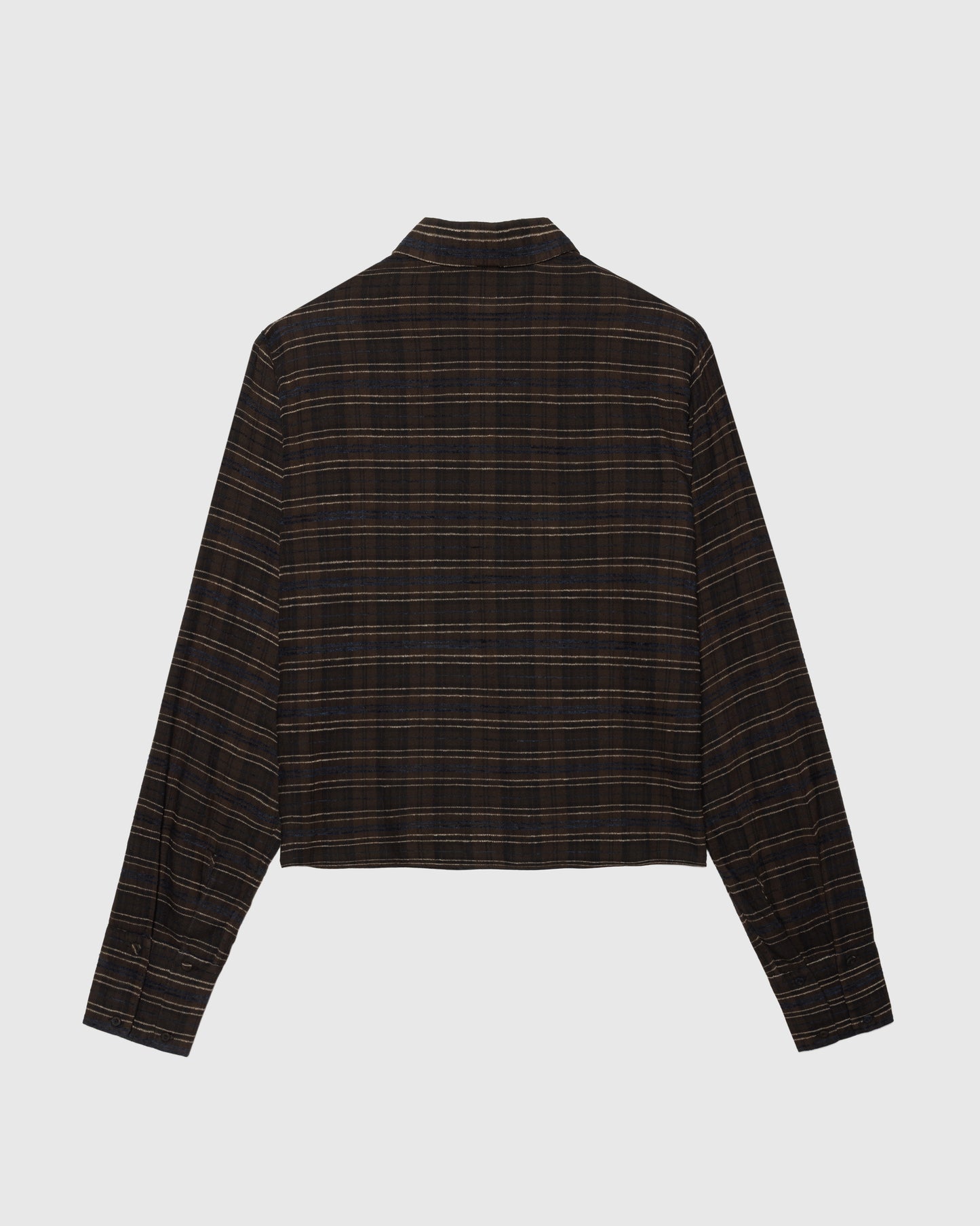 CROPPED SHIRT WITH SHOULDER PAD IN BROWN