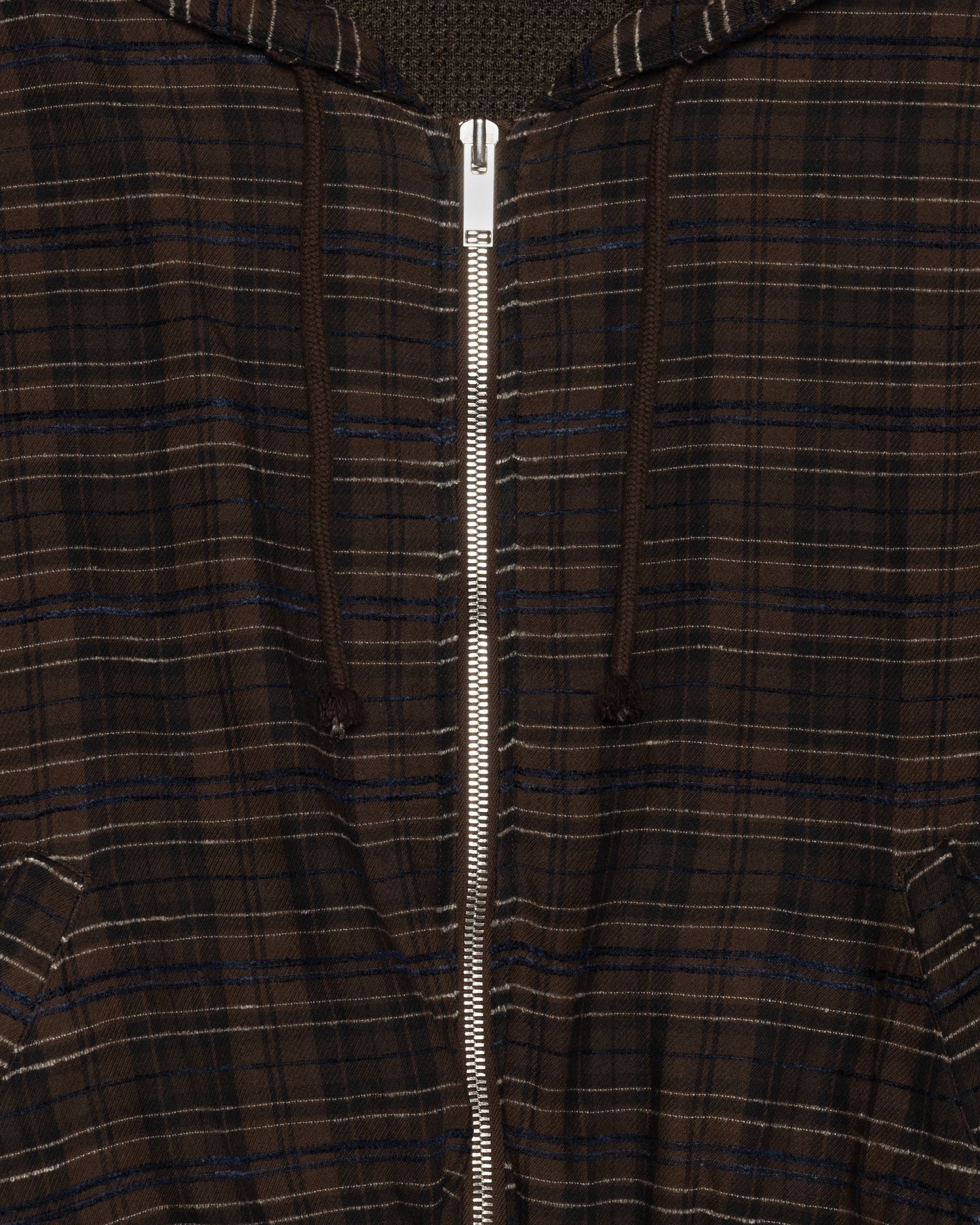 WRAPPED HOODIE EMBROIDERED FLANNEL IN BROWN