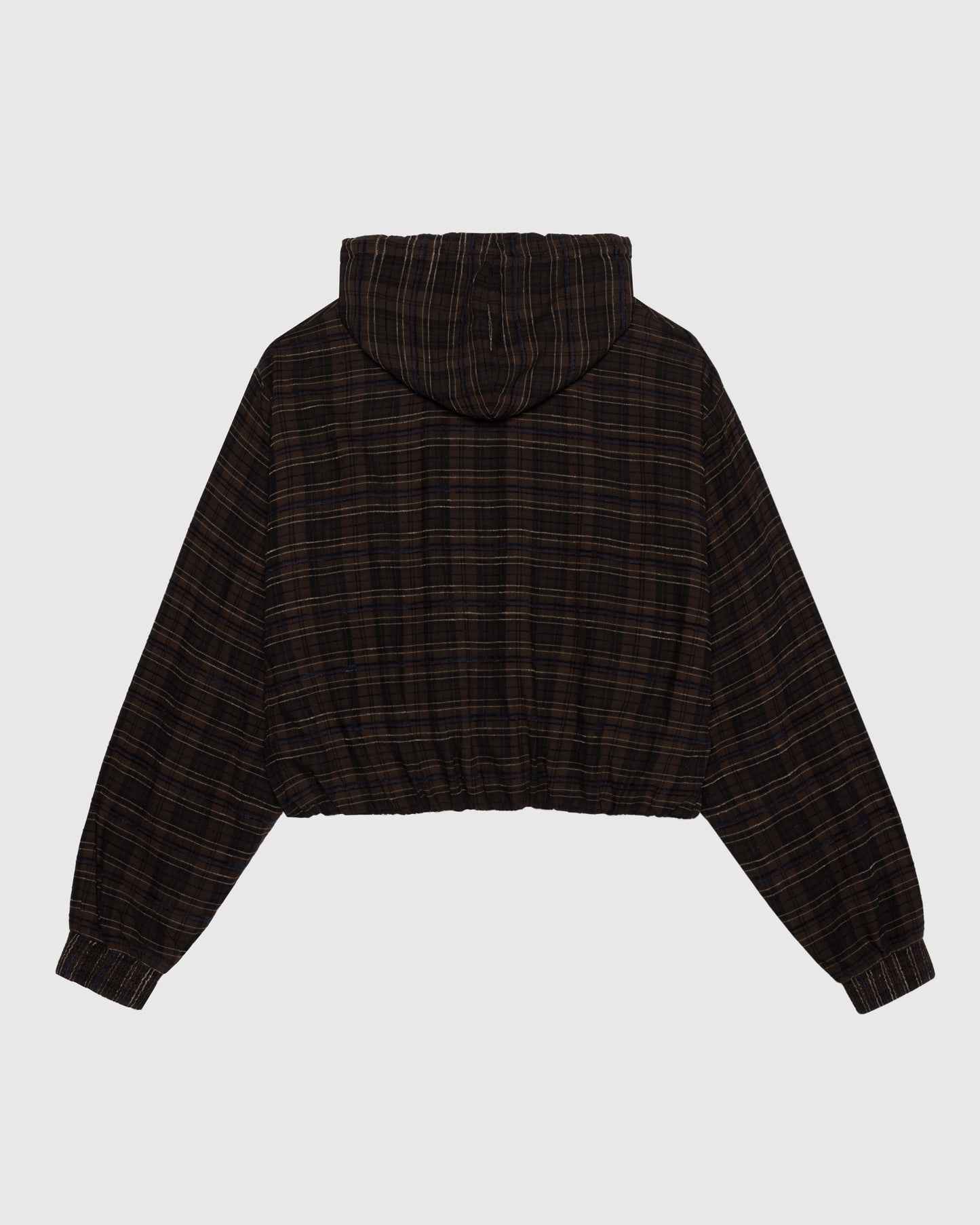 WRAPPED HOODIE EMBROIDERED FLANNEL IN BROWN