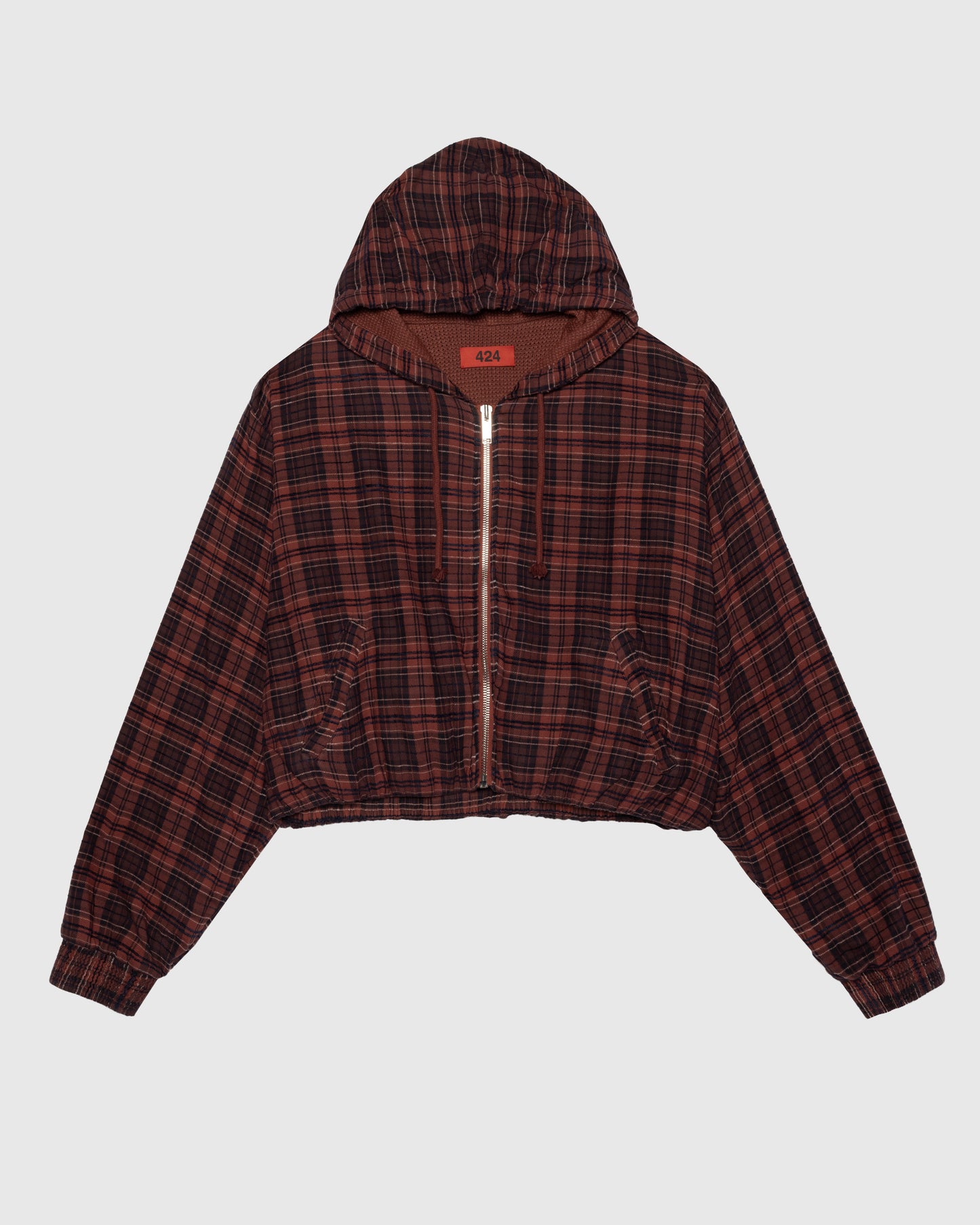WRAPPED HOODIE EMBROIDERED FLANNEL IN RED