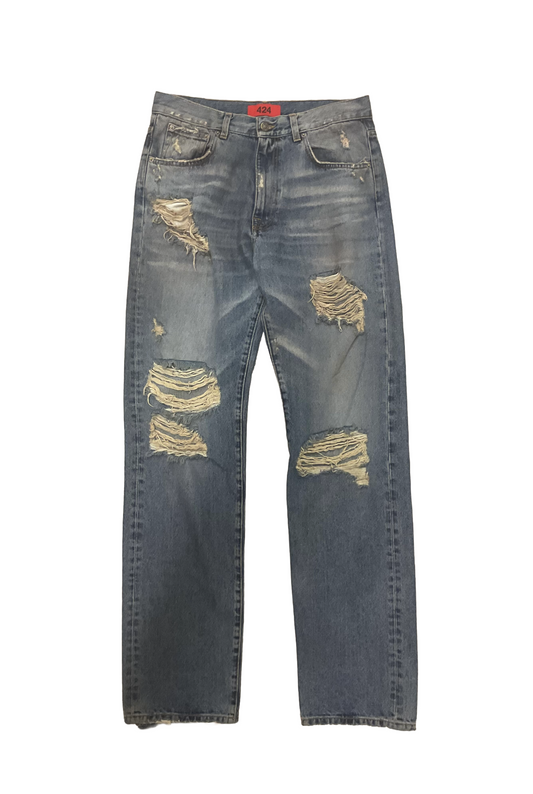 Loose Denim five pocket Melrose Distressed