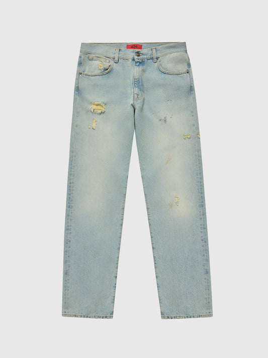 Bleached Jeans in Light Blue
