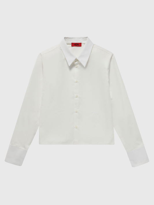 PURE WHITE CROPPED SHIRT