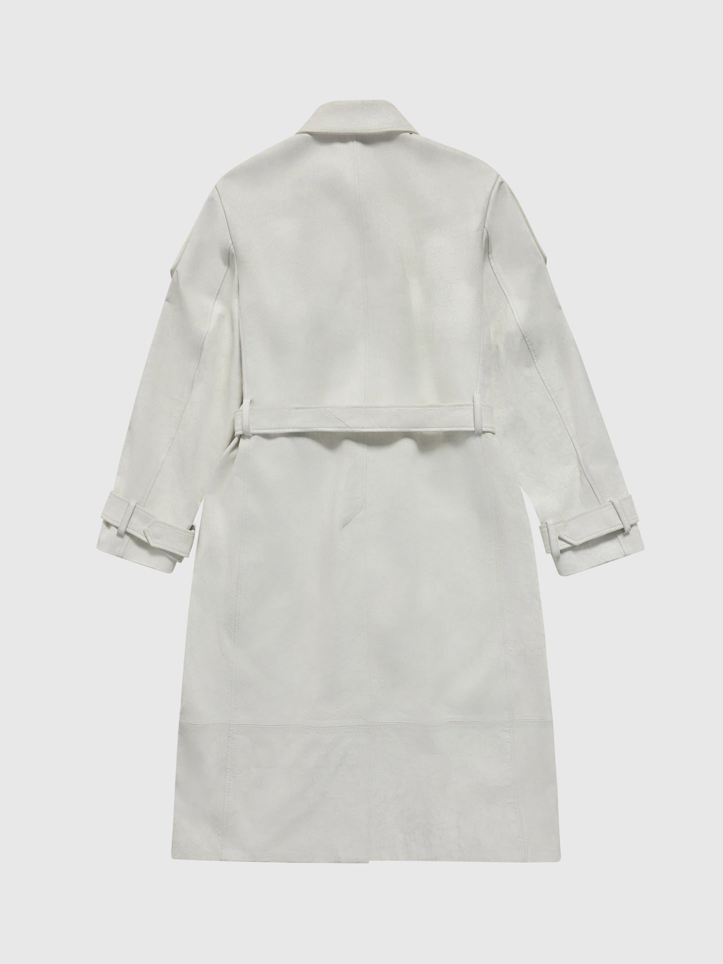 Leather Trench Coat in White