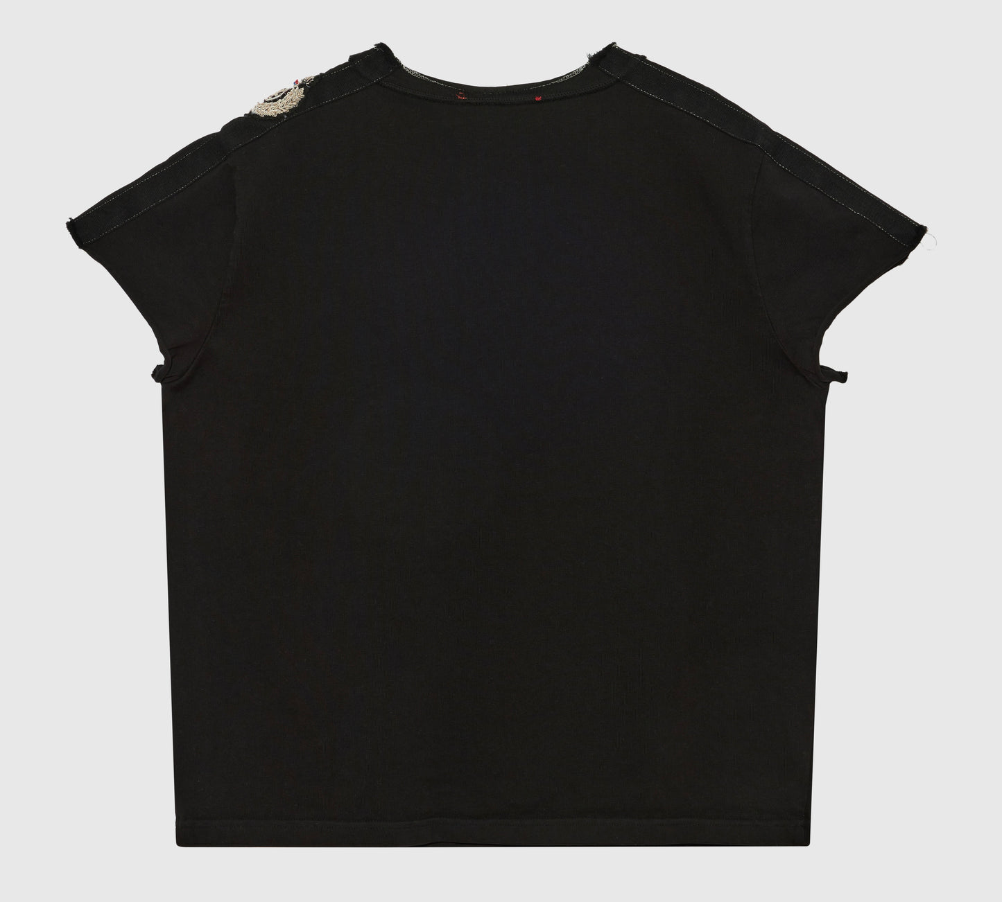 CREST JERSEY SCALLOP TEE - BLACK/BLACK