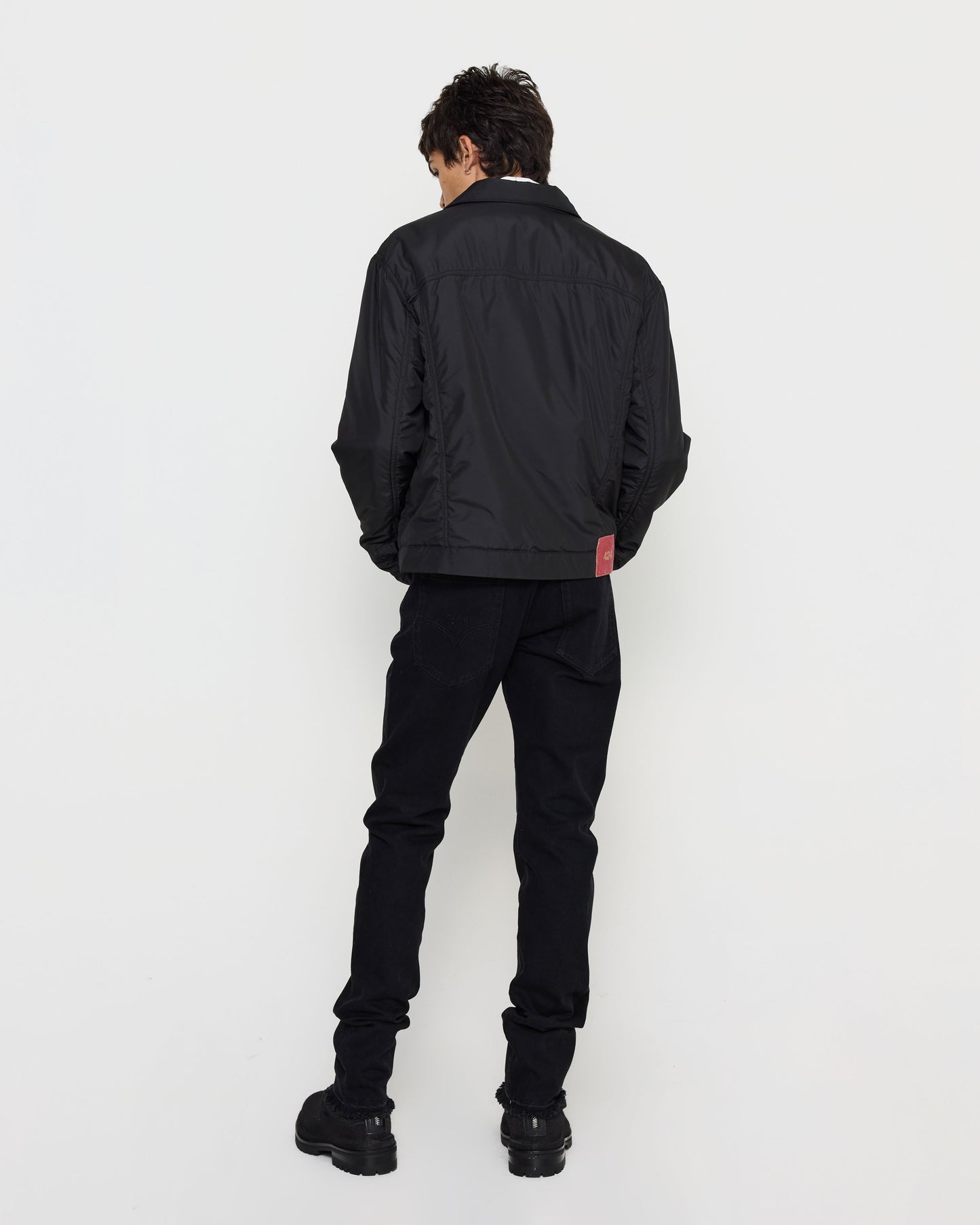 Five Pocket Fitted Denim in Washed Black