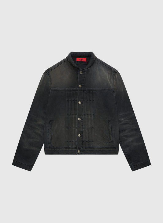 424 Collection Denim Trucker Black Laser