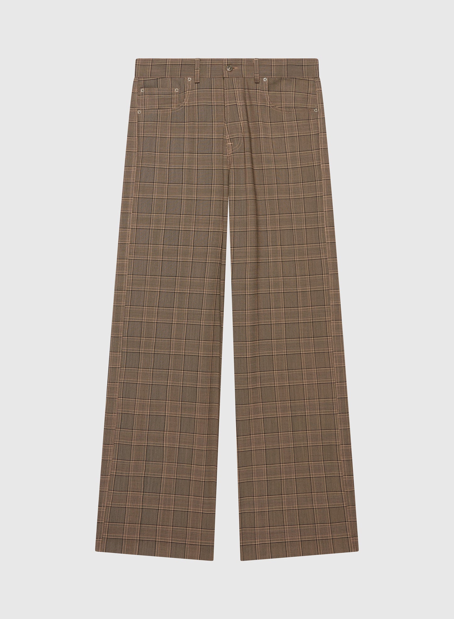 Tailored Loose Fivepocket Brown Check