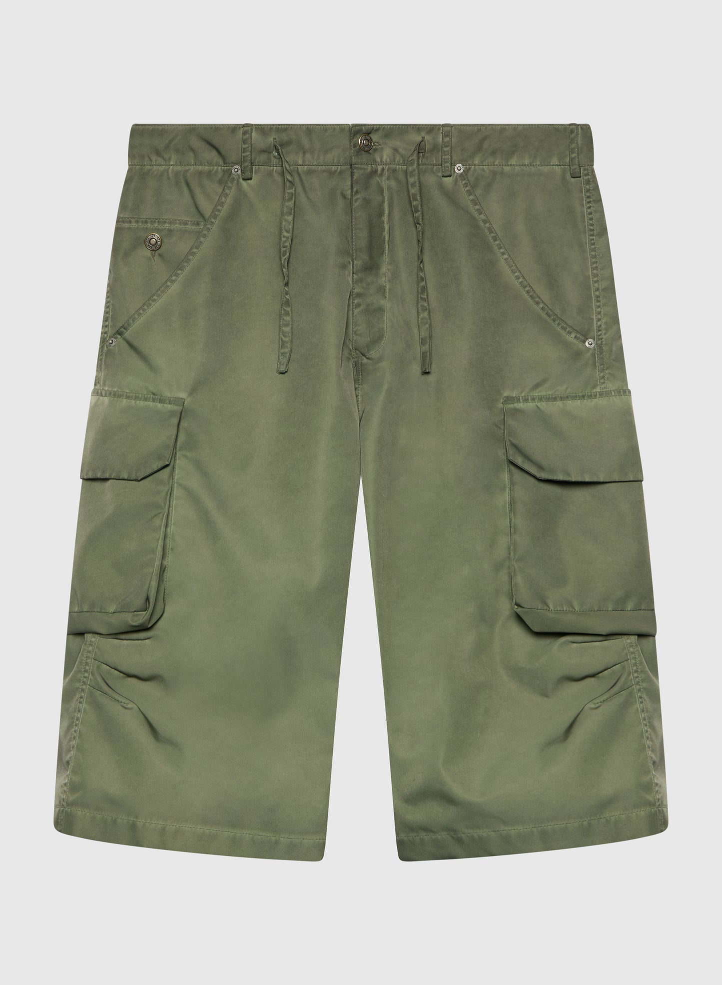 424 Cargo Bermudas Sage Green Stone Washed And Fade Dying