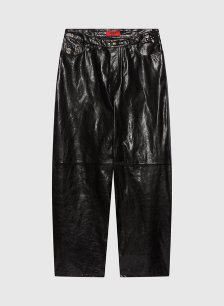 美品 定価12万 LITTLEBIG Leather Pants 21aw Faux Leather Marilyn Straight Pants In Petite Sculpt-Her