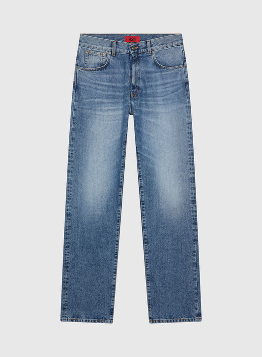 COLLECTION LOOSE DENIM FIVEPOCKET BLUE WASHED 3D