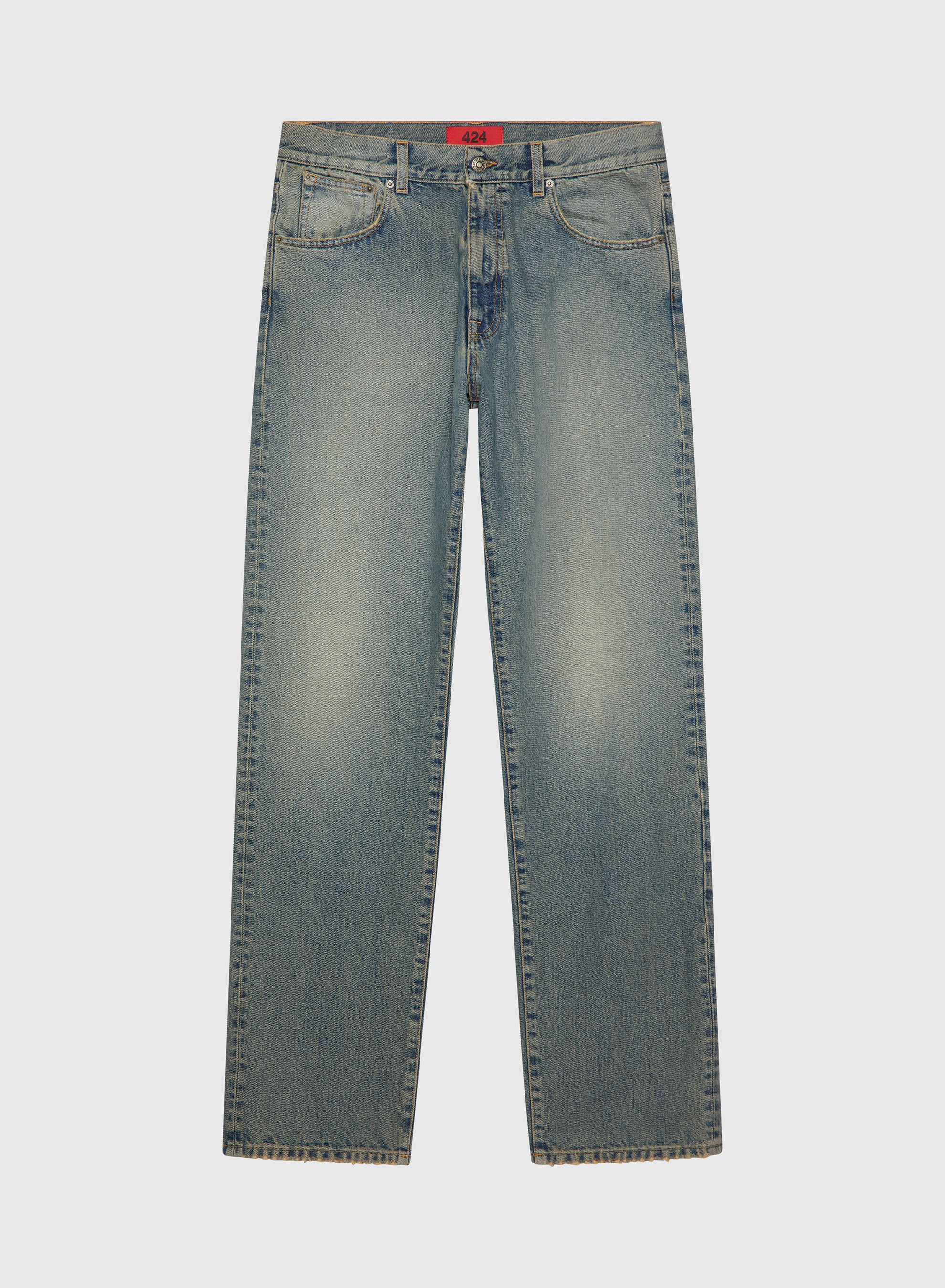 424 × DENIM 424 | 424 Denim Distressed Light Wash Milled in Italy