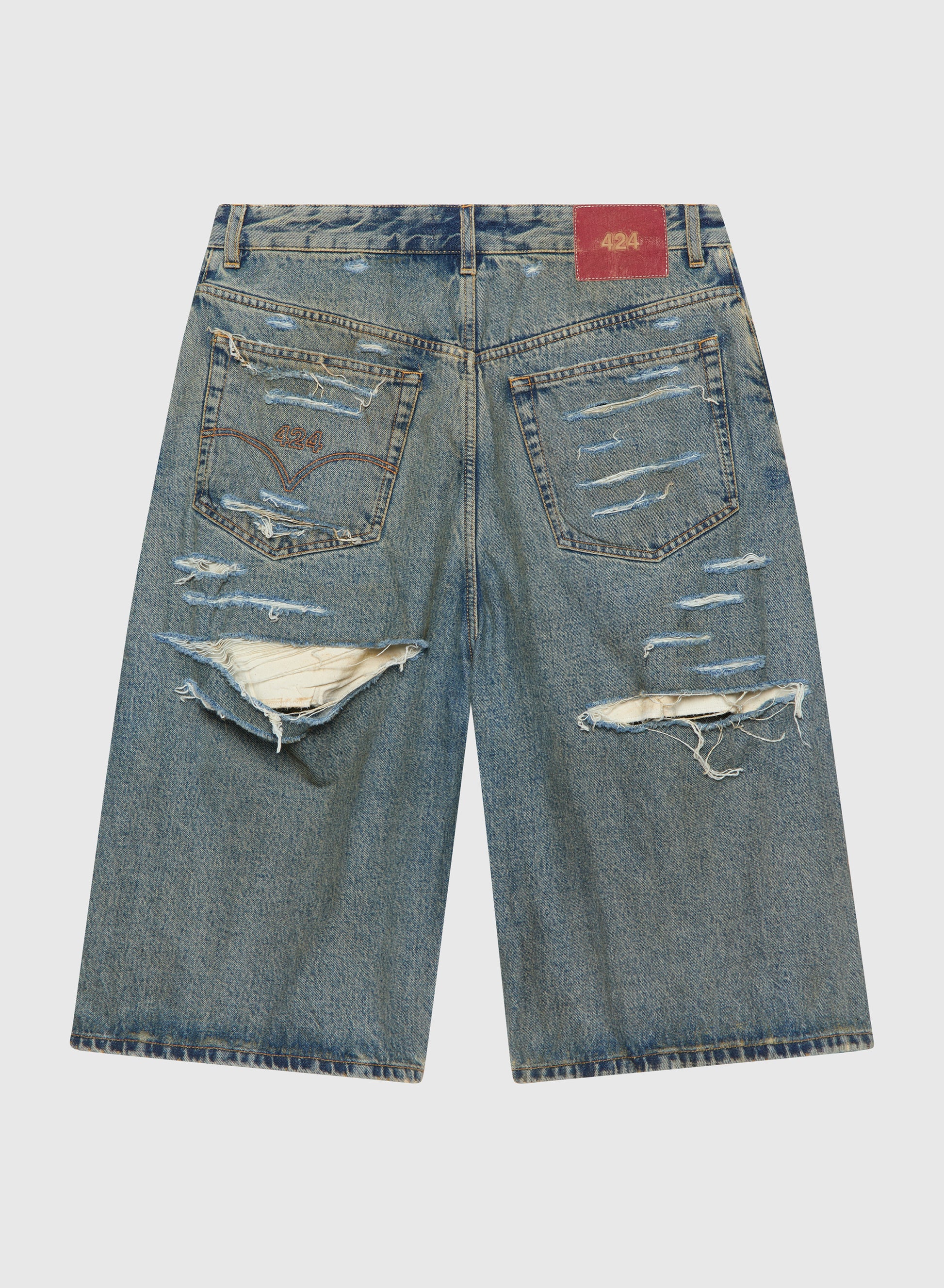 Distressed Big Daddy Denim Short by 424 - Main Image