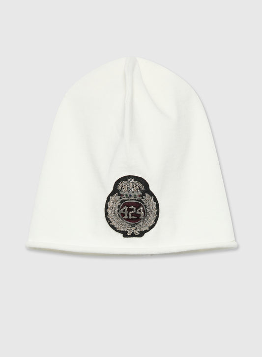 JERSEY BEANIE PATCH SALT WHITE