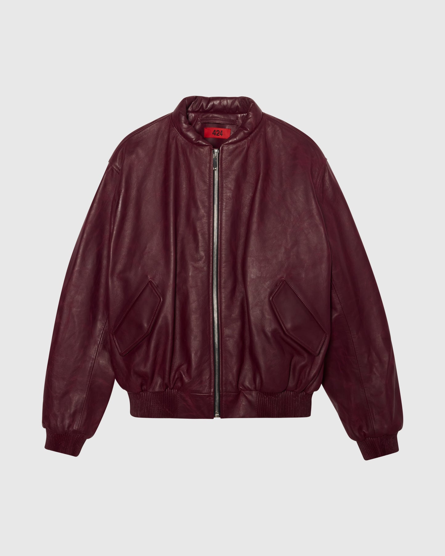 NEW 424 LEATHER BOMBER - PIGEON BLOOD