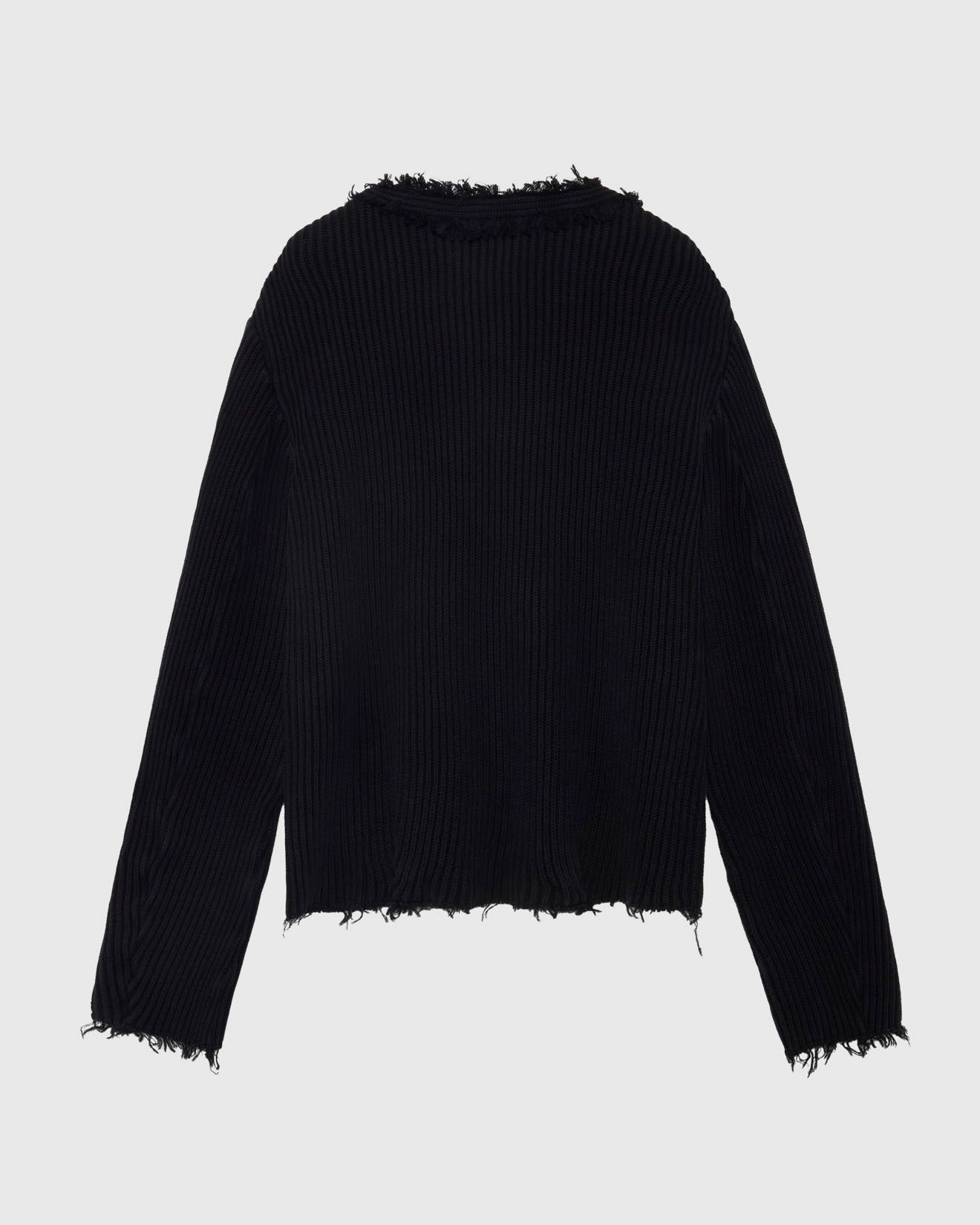V NECK SWEATER - BLACK