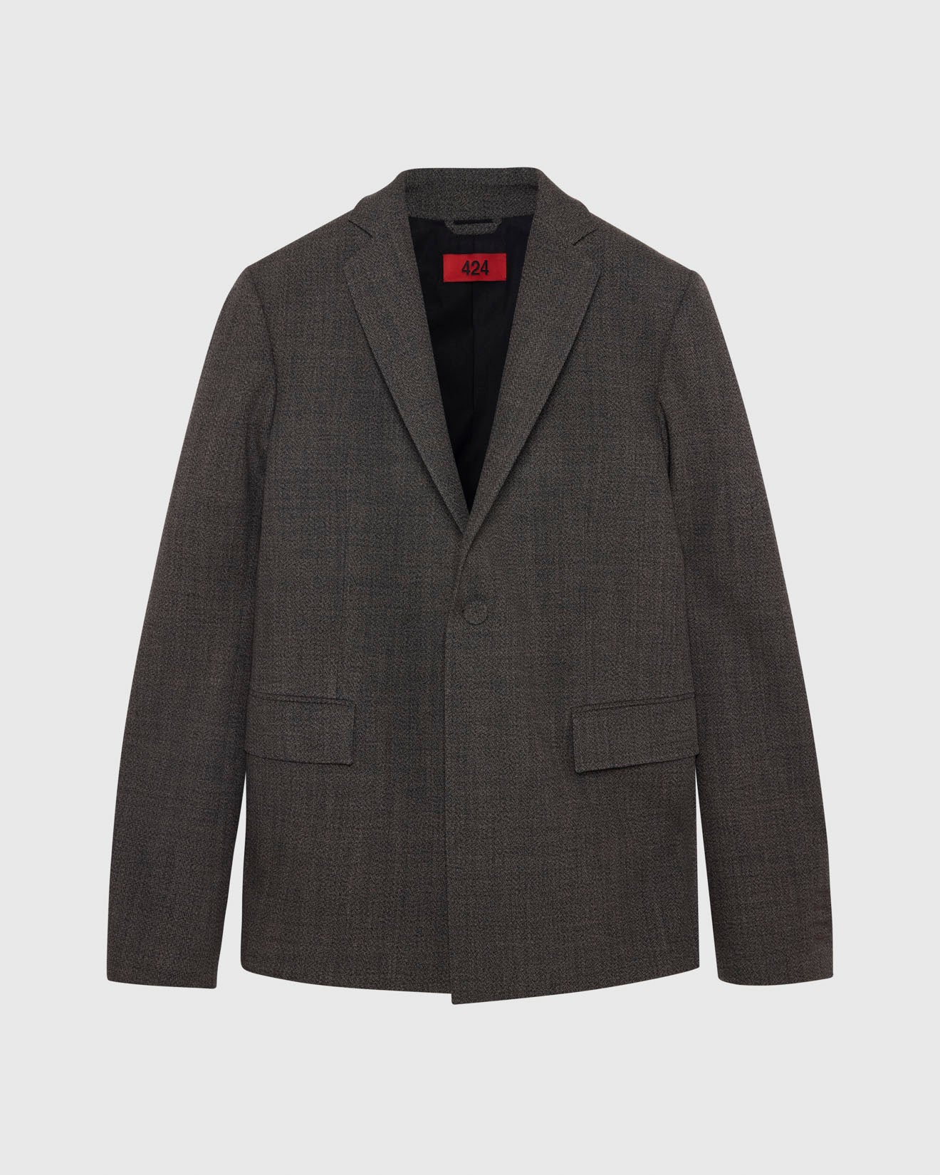 ONE BUTTON BLAZER - BROWN