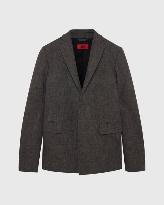 ONE BUTTON BLAZER - BROWN