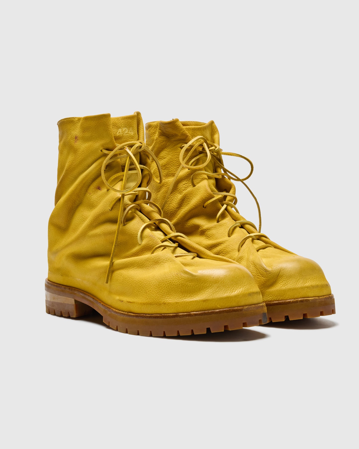 LACED UP BOOT - YELLOW