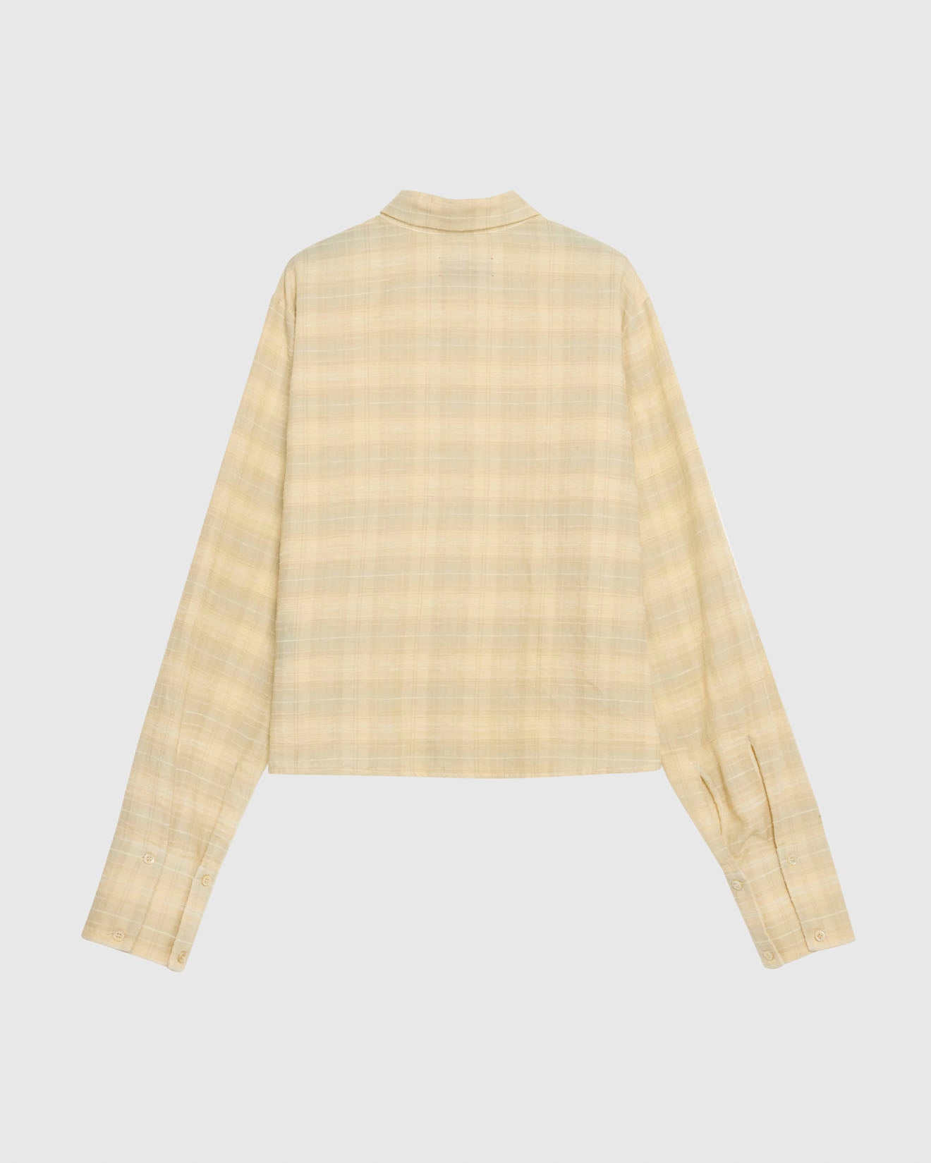 CROPPED SHIRT WITH SHOULDER PAD - TEA WASHING