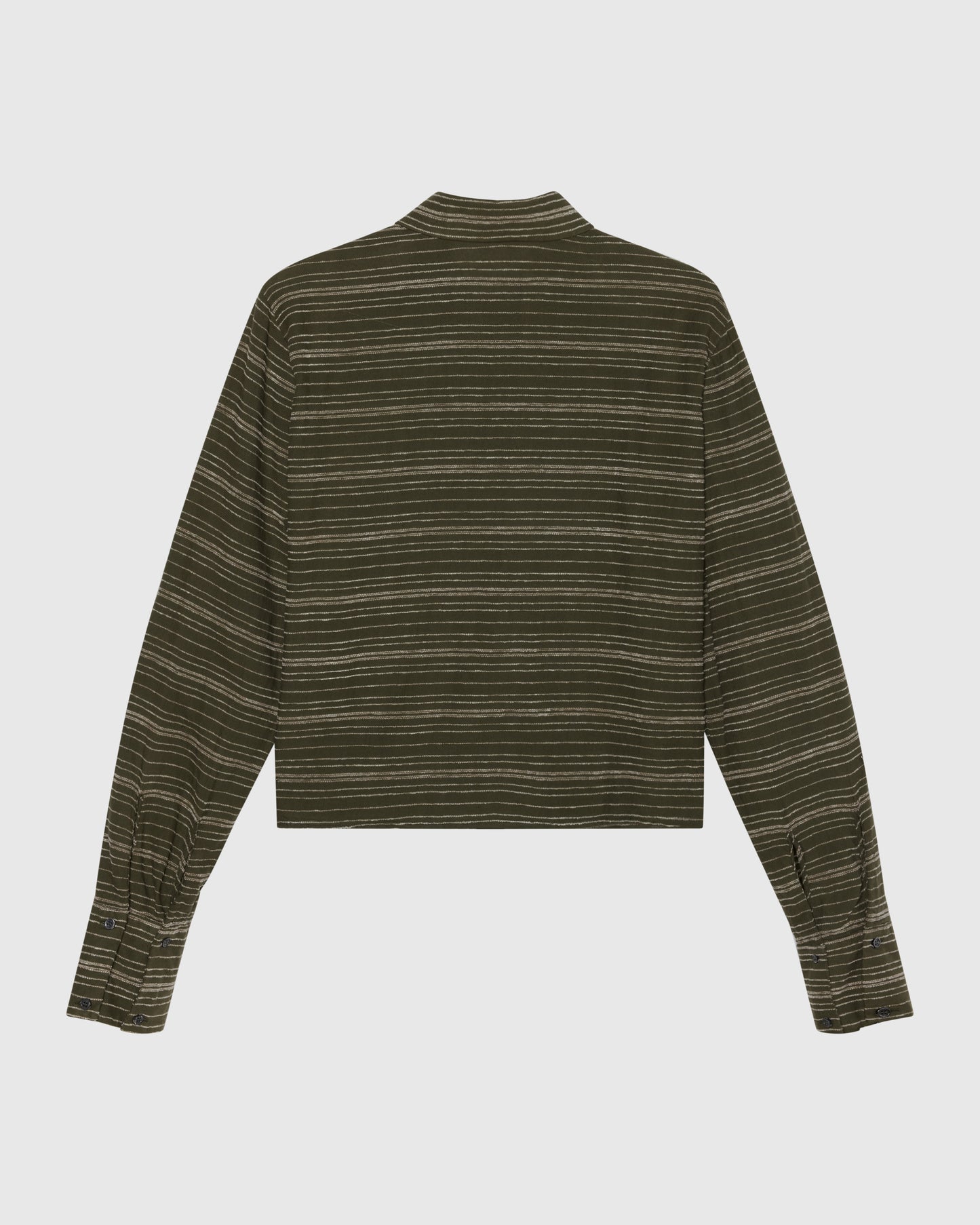 CROPPED FLANNEL - OLIVE GREEN