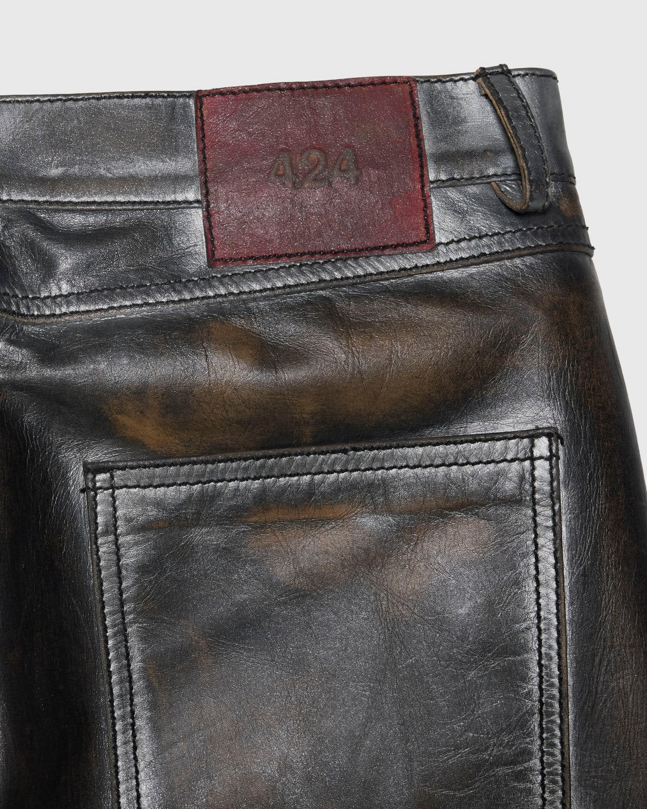 424 LEATHER FIVEPOCKET - SILVER