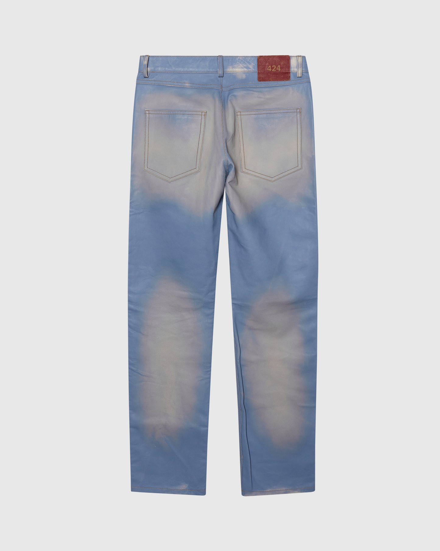 MOTO PANT - LEATHER DENIM BLEACHED