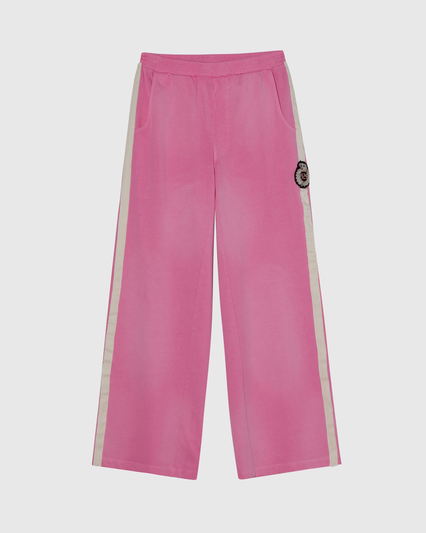 STRIPPED RIPPED SWEATPANTS - MARSHMALLOW