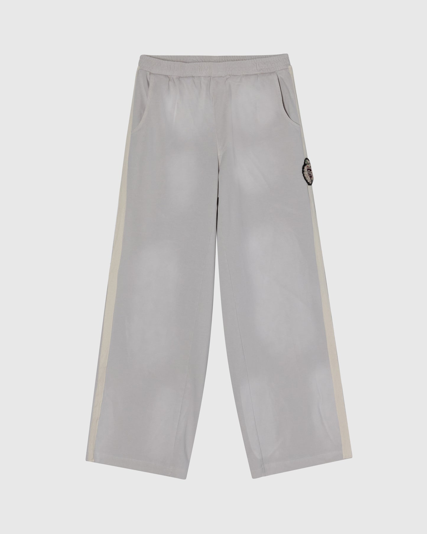 STRIPPED RIPPED SWEATPANTS - COLD GRAY