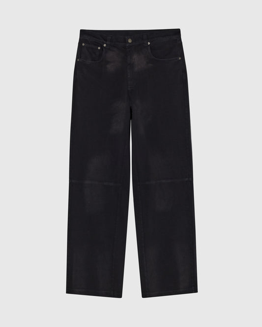 ACADEMY LEATHER SWEAT - BLACK