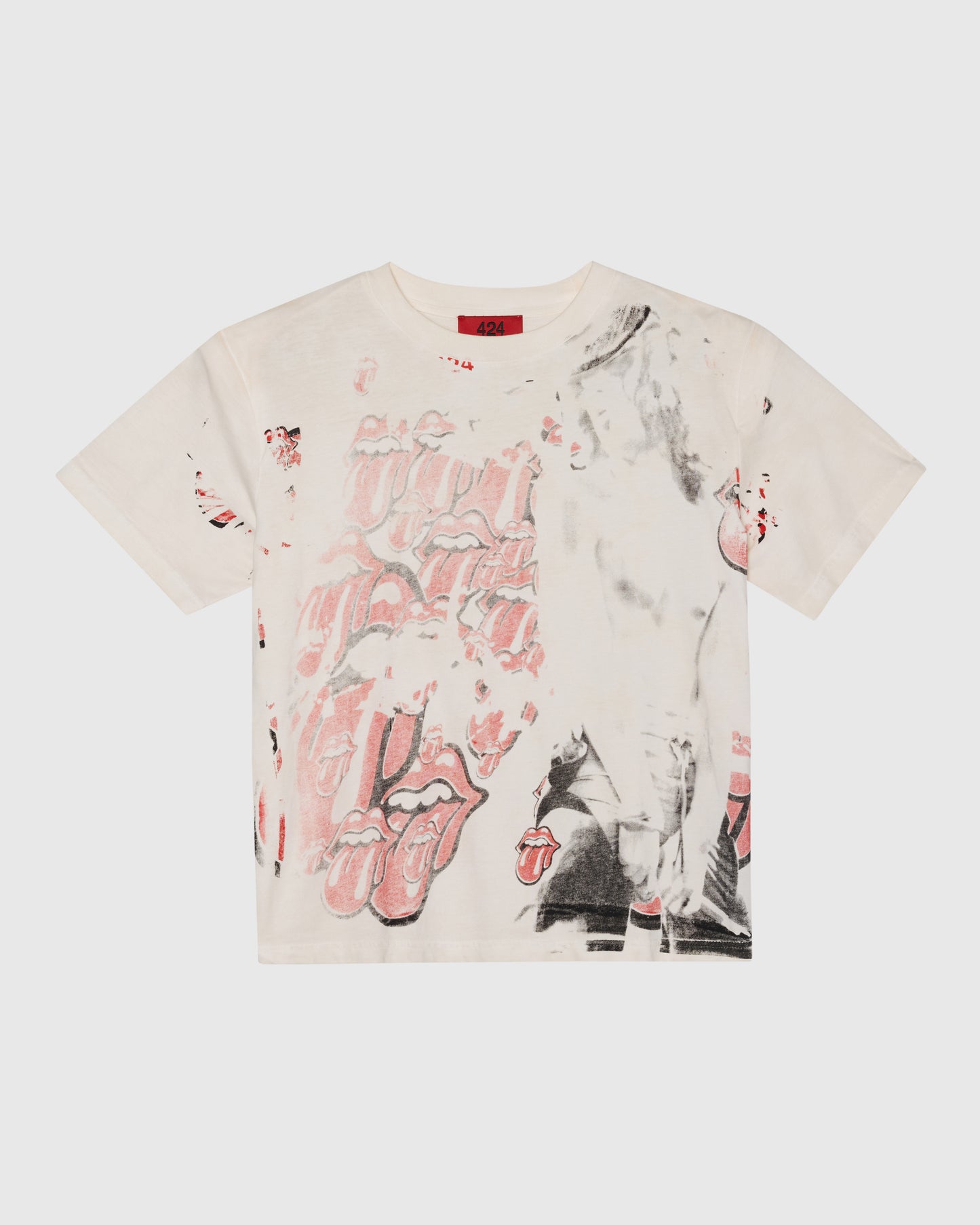 COLLAGE ROLLING STONES TEE - SALT WHITE