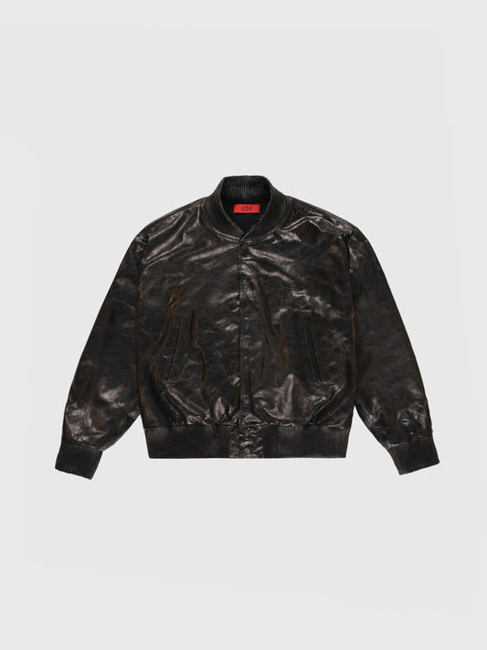 Paper Leather City Jacket in Black