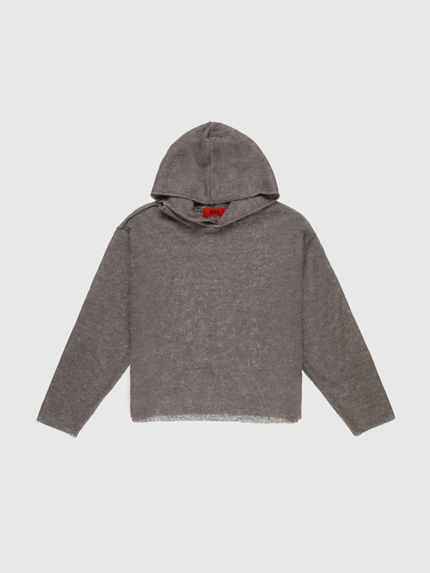 Light Mohair Layering Hoodie in Silver