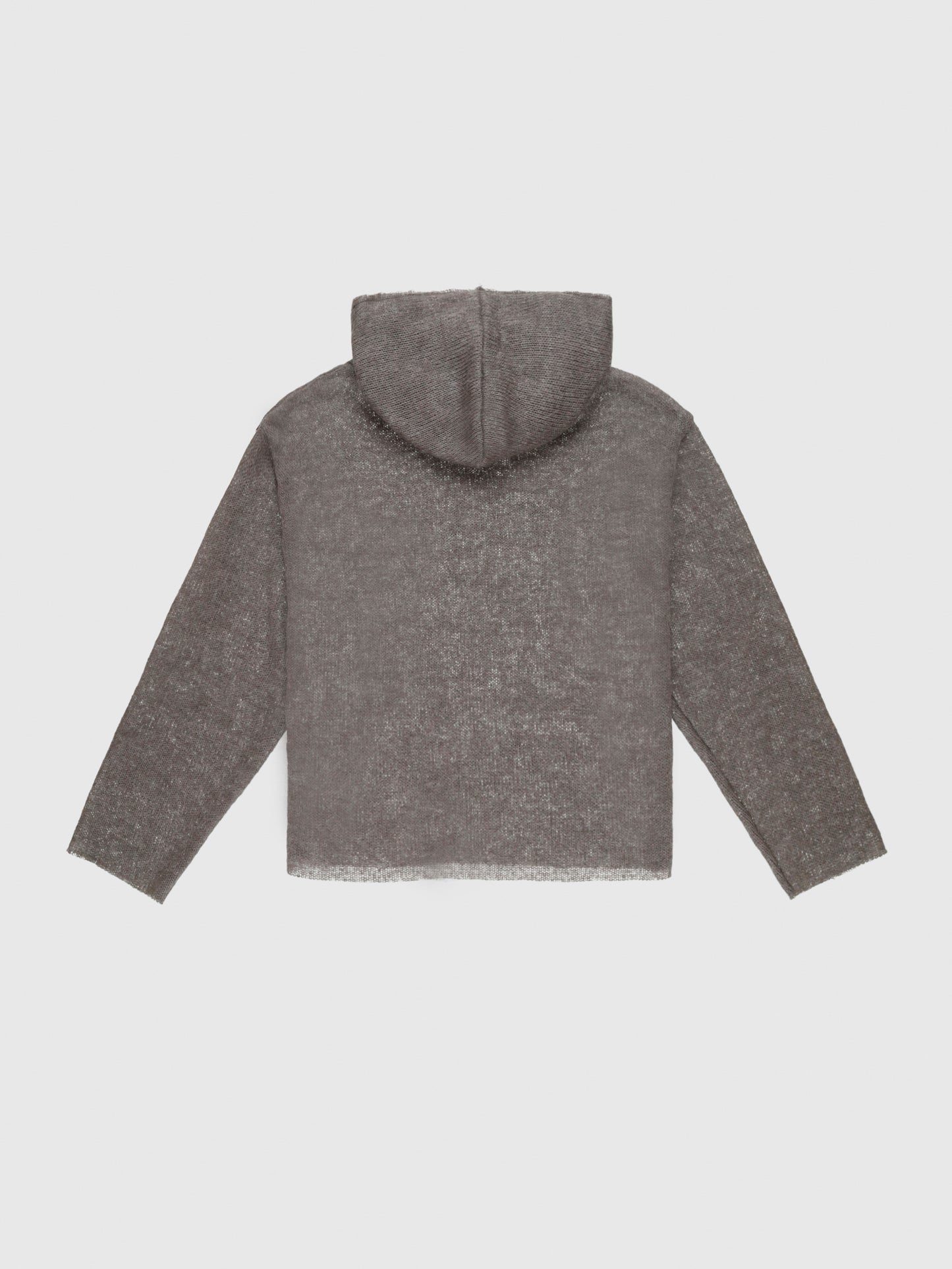 Light Mohair Layering Hoodie in Silver