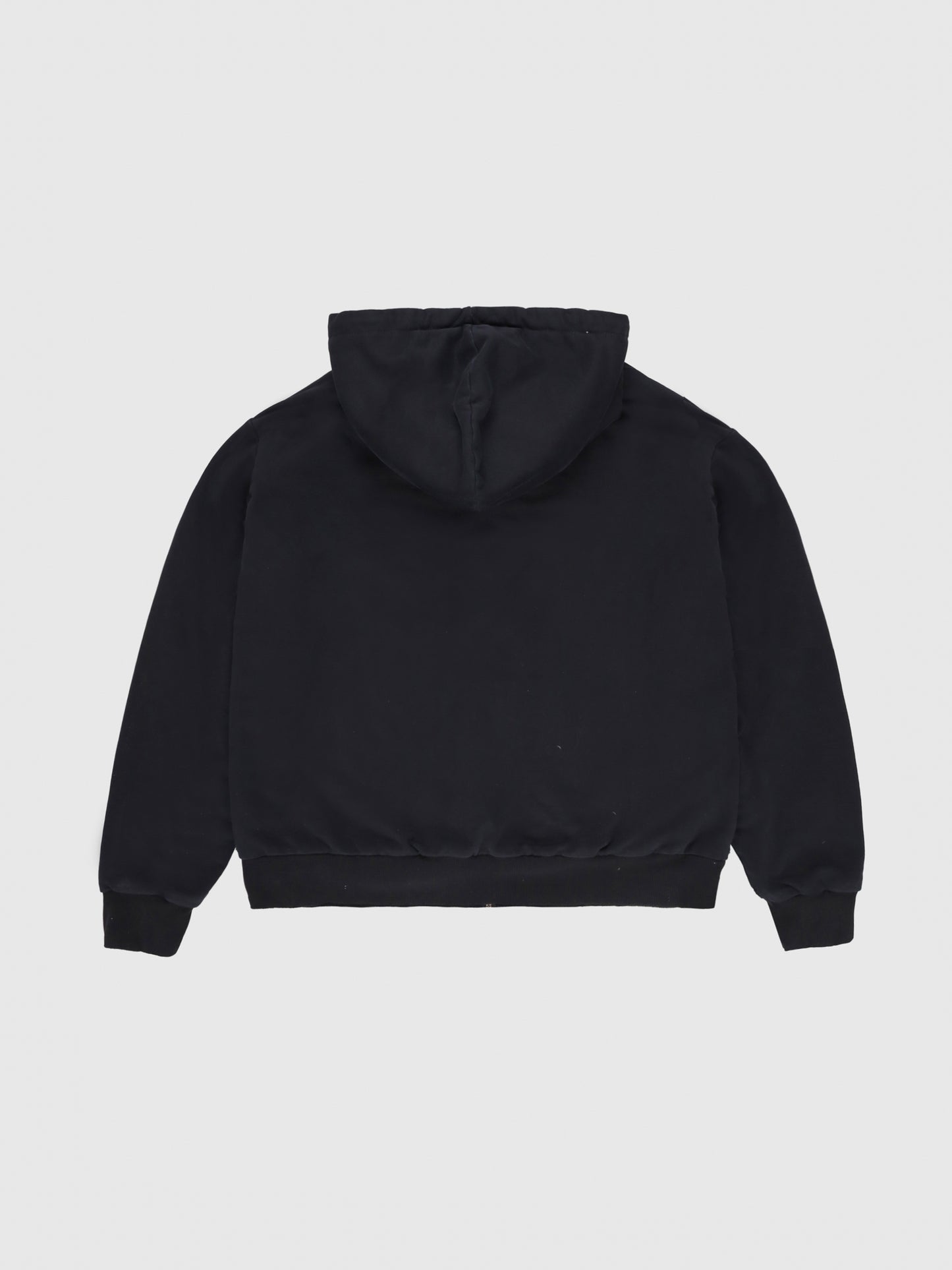 French Terry And Thermal Wrapped Hoodie in Black