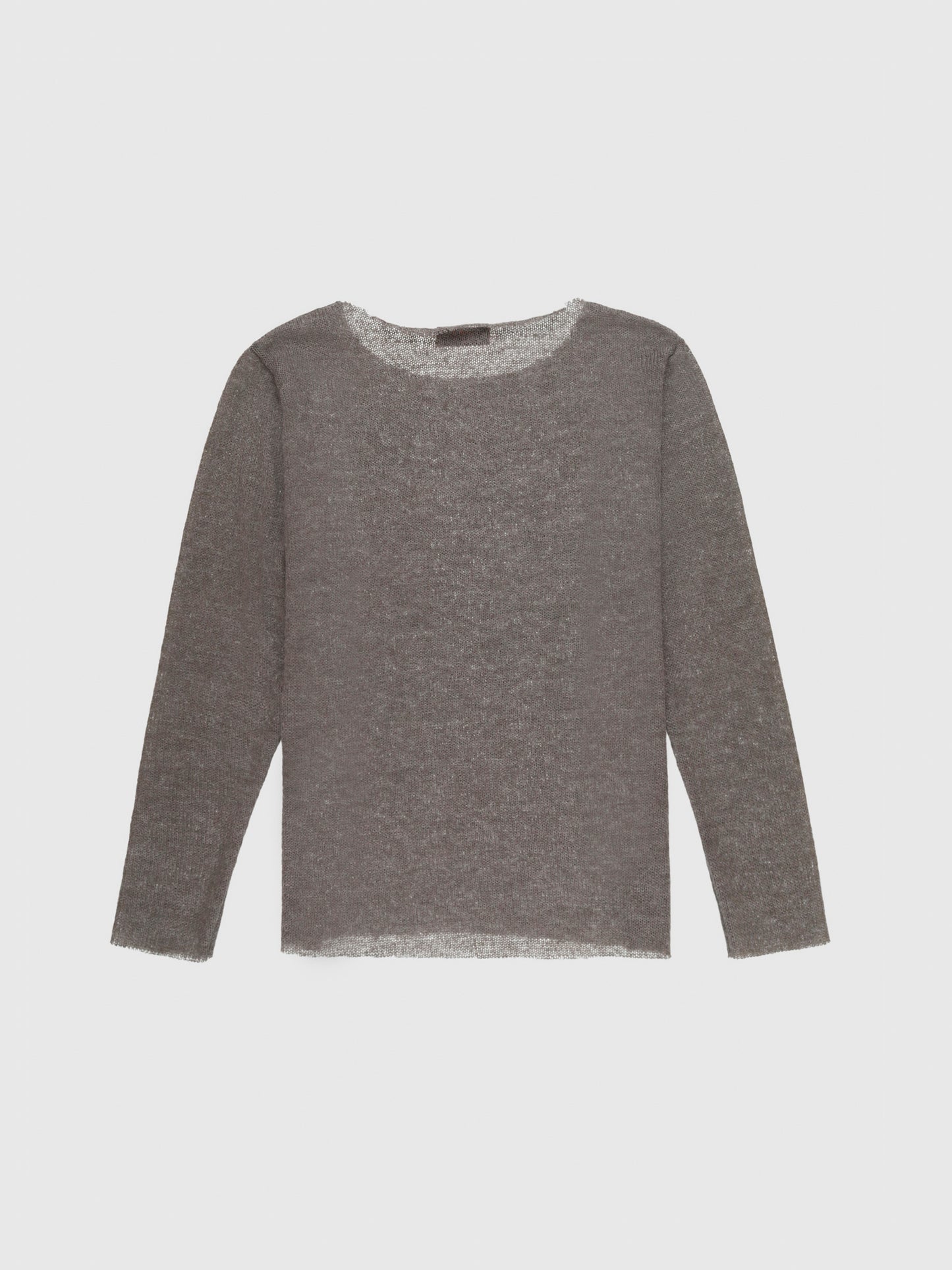 Light Mohair Long Sleeve Layering Top in Silver