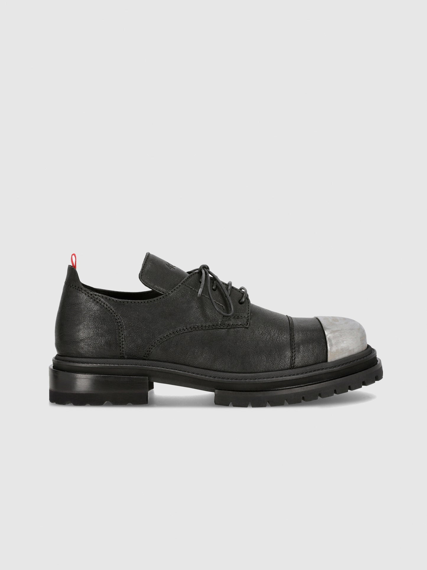 Steel Toe Leather Derby in Black