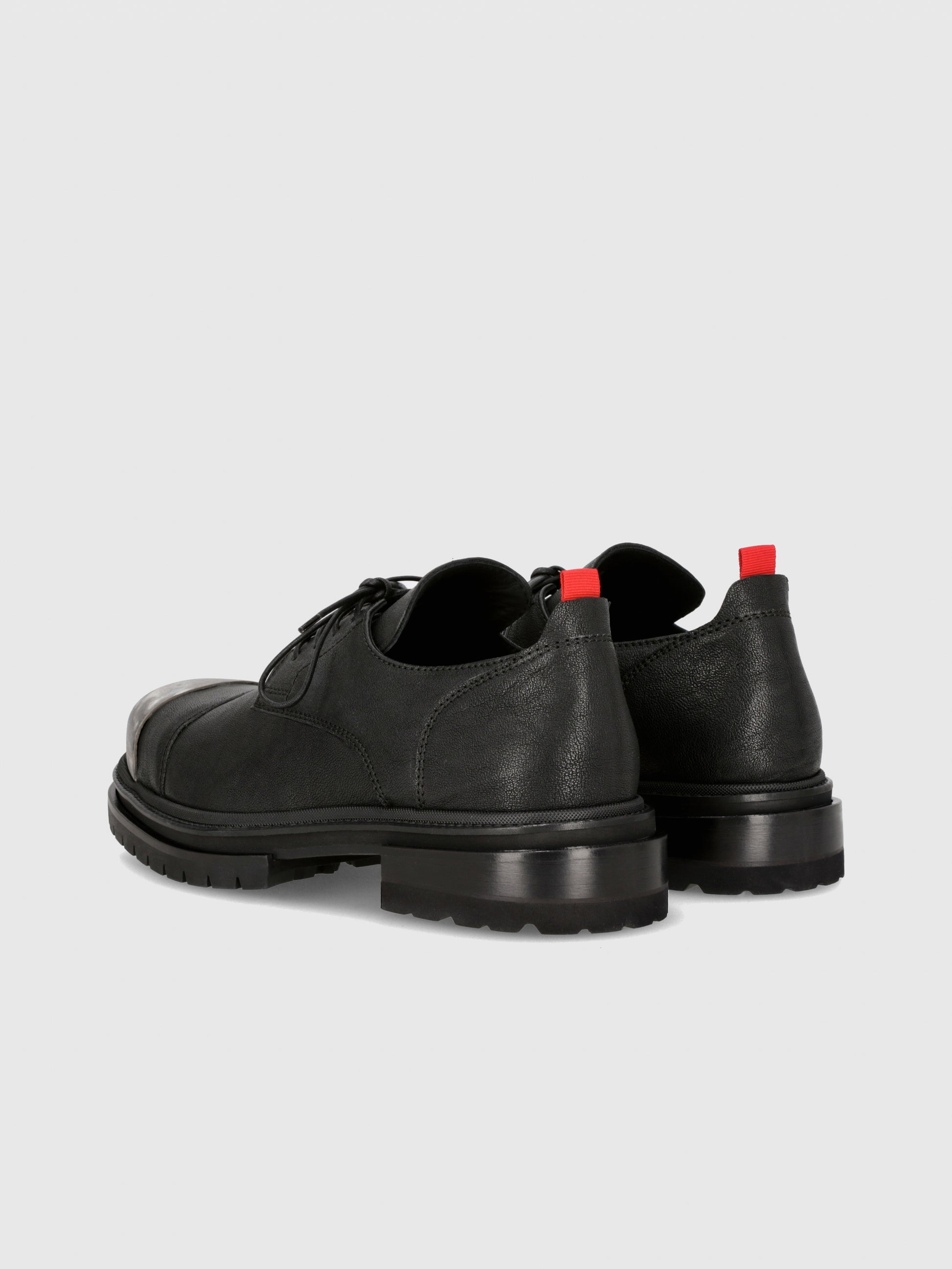 Steel Toe Leather Derby in Black