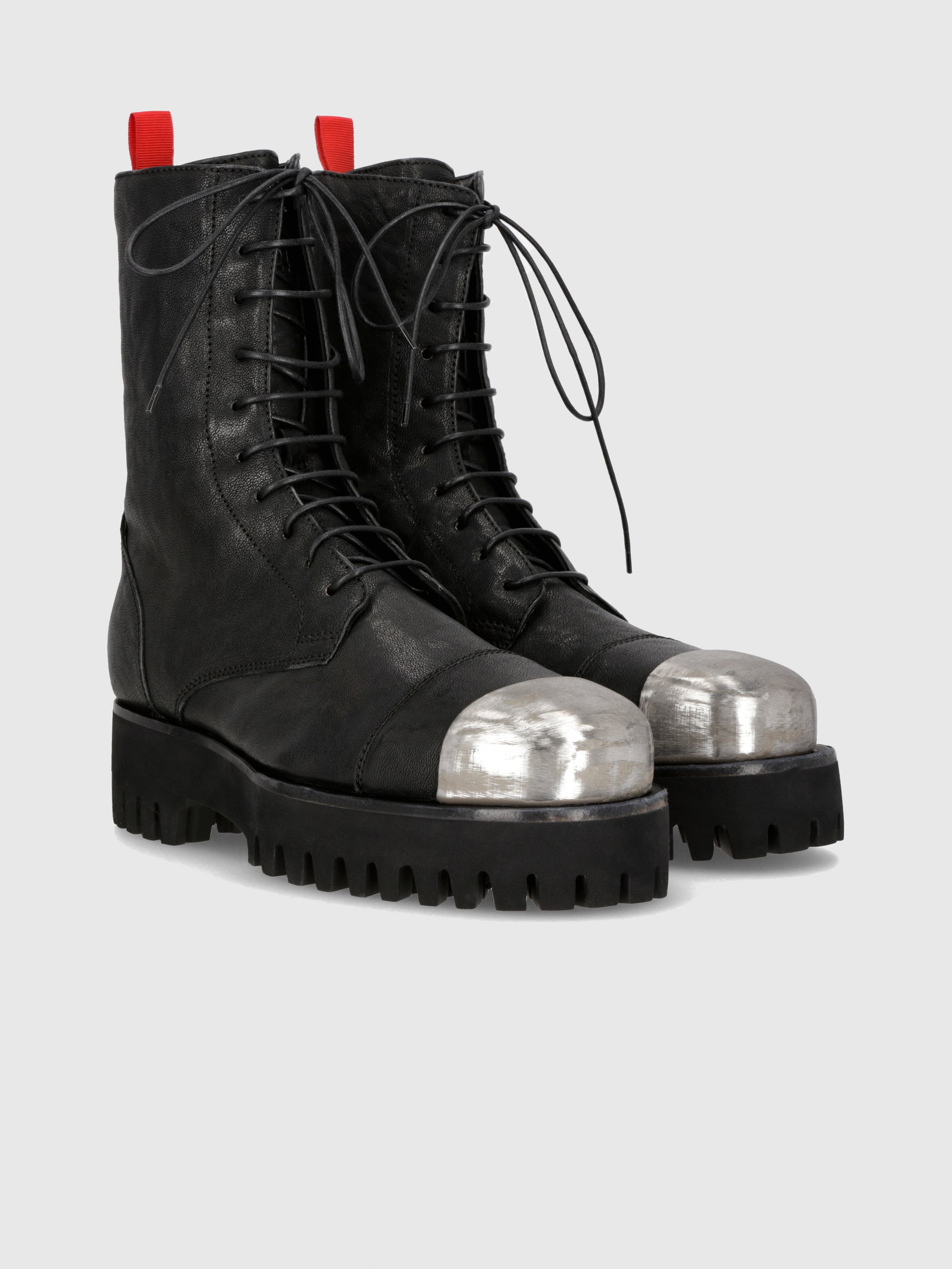 Leather X Boot in Black