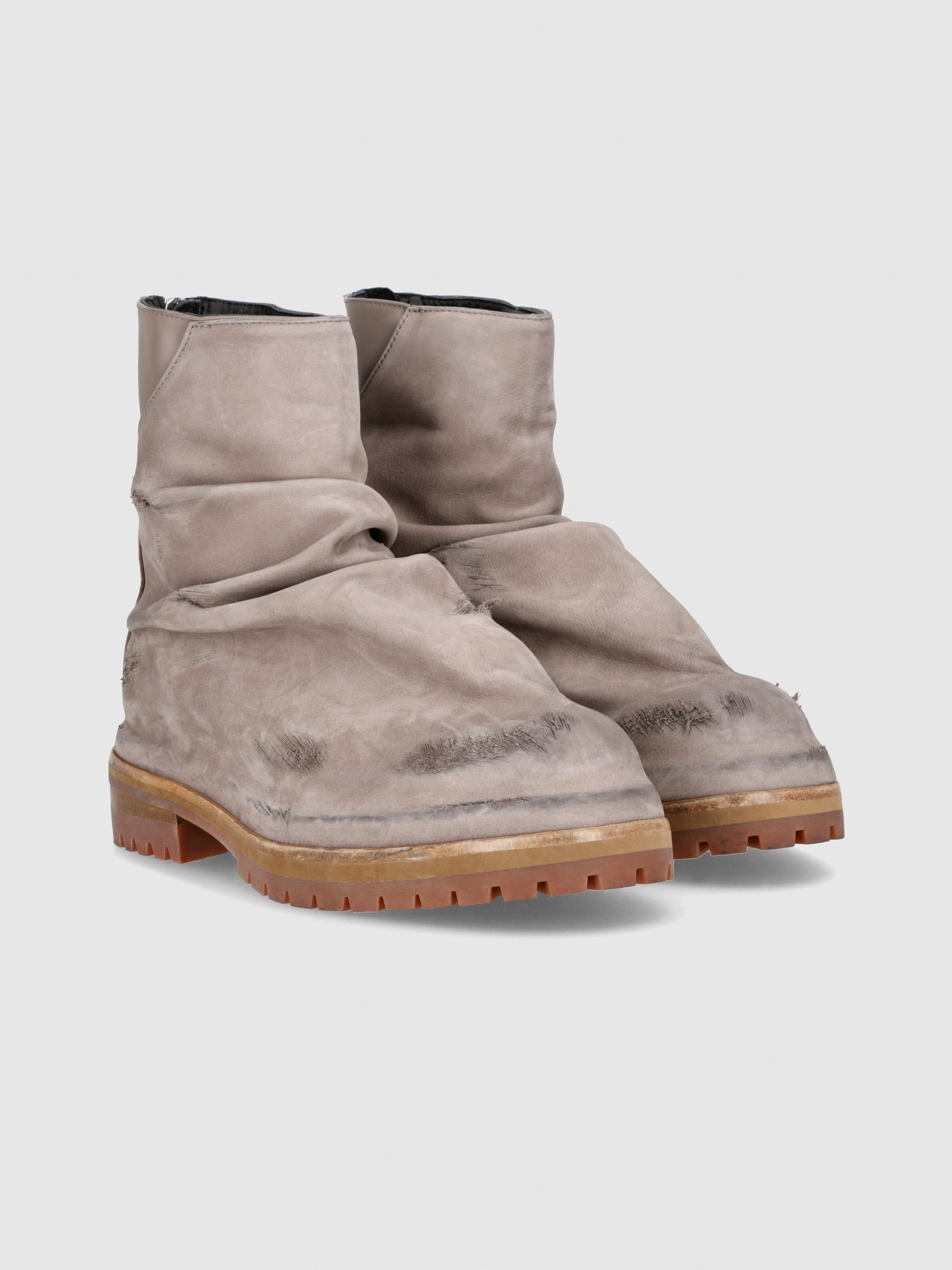 Nabuk Leather Marathon Boot in Nude Honey
