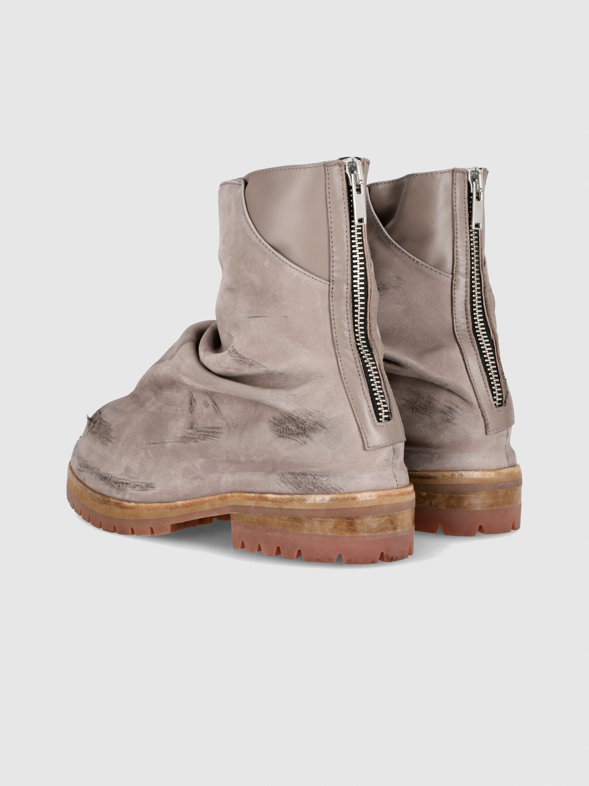 Nabuk Leather Marathon Boot in Nude Honey