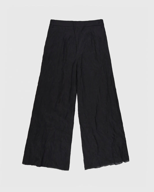 Metal Wool Tailored Trousers in Black