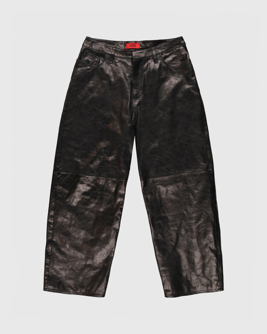 Big Daddy Tumbler Leather Pant in Black