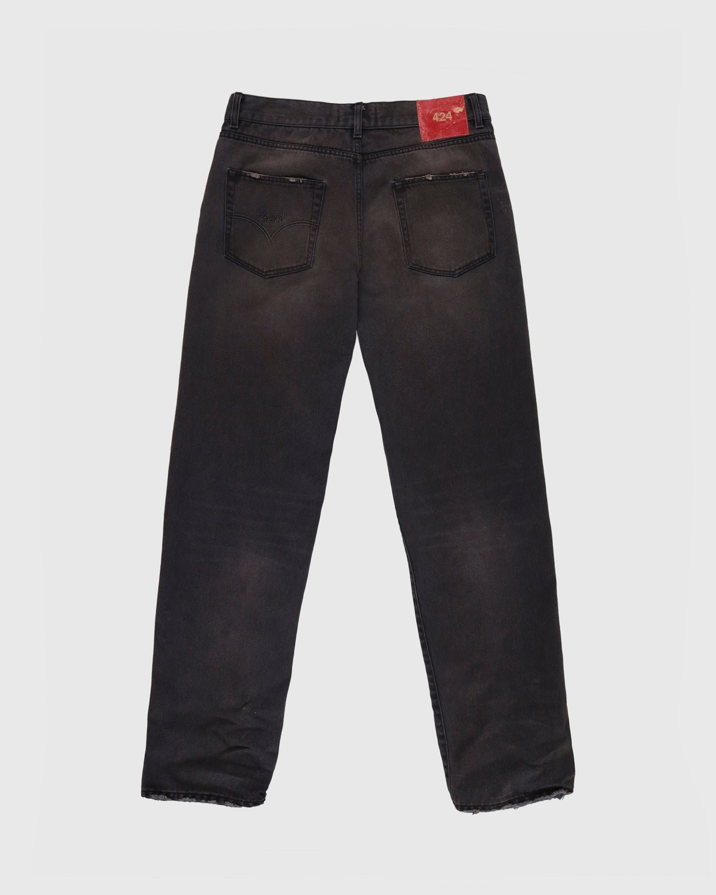 Loose Five Pocket Denim in Washed Black