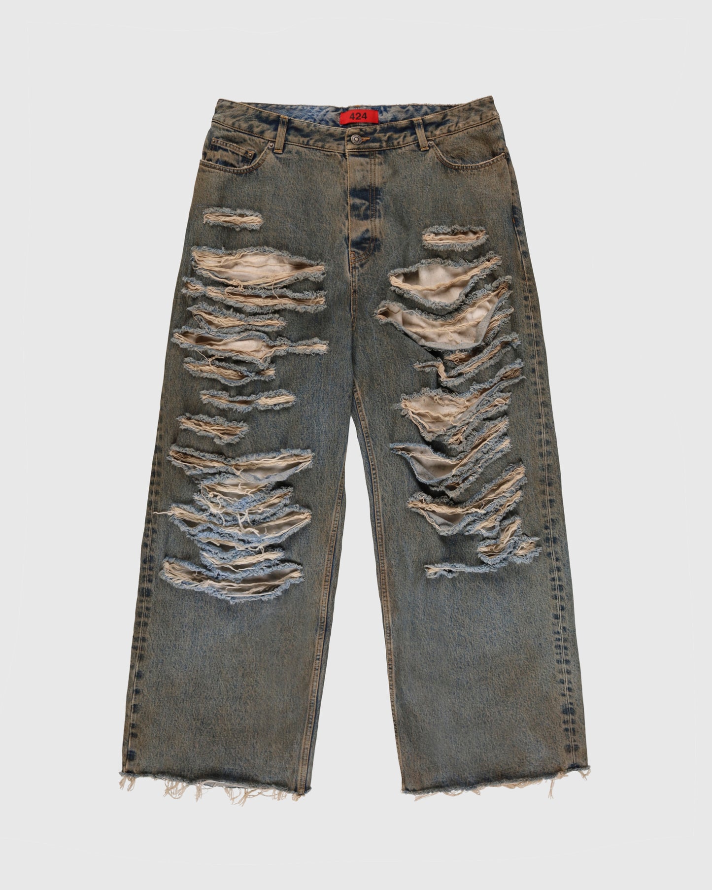 Big Daddy Distressed Denim in Washed Blue